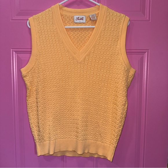 Elandale Elegant Yellow V-Neck Sweater Vest - Picture 1 of 3
